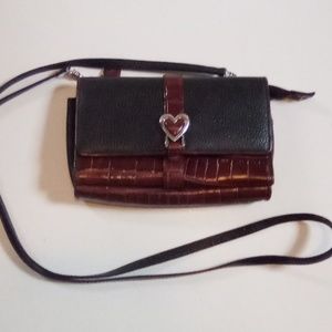 Brighton crossbody purse. brown and black.